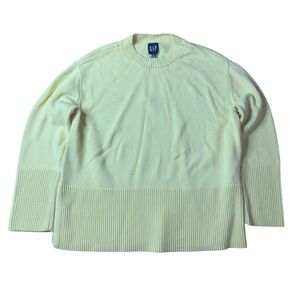 GAP Vibrant Lemon Yellow 100% Cotton Shaker Knit Sweater - L